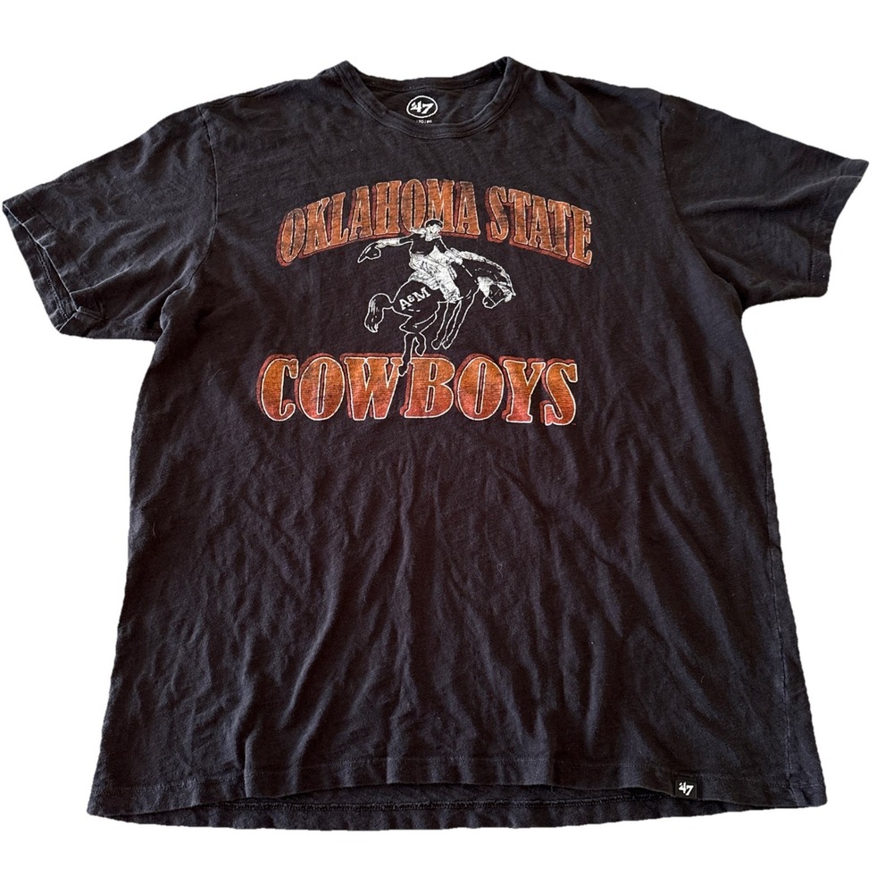Oklahoma State Cowboys T-Shirt 47 Brand College Vault OSU size XL black short sl